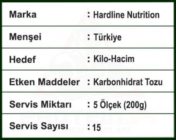 Hardline Progainer 3000Gr 15 Porsiyon Karbonhidrat Çikolata Aroma - 4