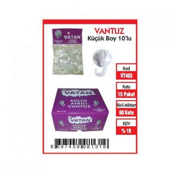 Vatan Vt403 Vantuz Küçük Boy 10 lu