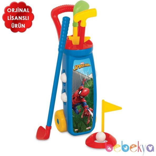 Orjinal Spiderman Lisanslı Oyuncak Golf Arabası Oyun Seti Örümcek Adam Golf Oyuncak