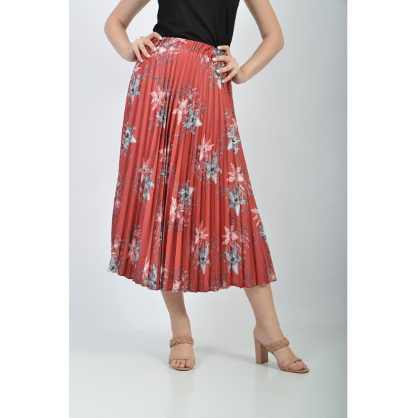 SORALLİNE BAYAN PLİSOLEY ETEK 786 SATEN EMPİRME - 3