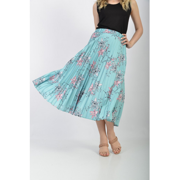 SORALLİNE BAYAN PLİSOLEY ETEK 786 SATEN EMPİRME - 4