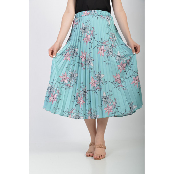 SORALLİNE BAYAN PLİSOLEY ETEK 786 SATEN EMPİRME - 7