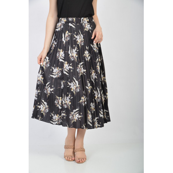 SORALLİNE BAYAN PLİSOLEY ETEK 786 SATEN EMPİRME - 8