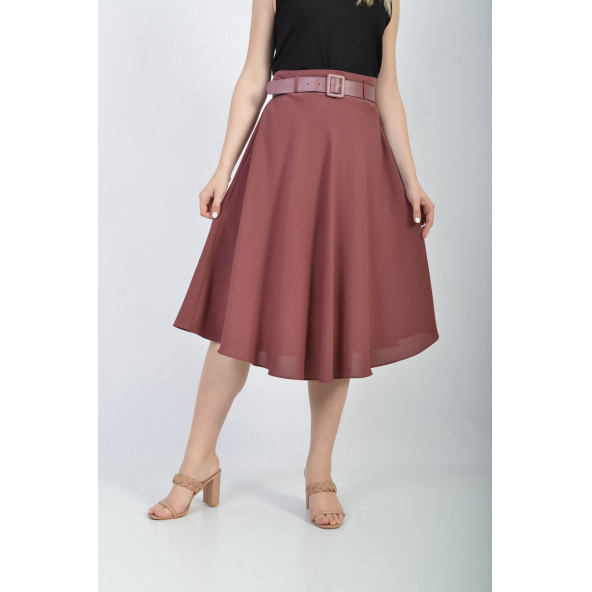 SORALLİNEKADIN KLOŞ ETEK 780 ETAMİN DESEN GÜL