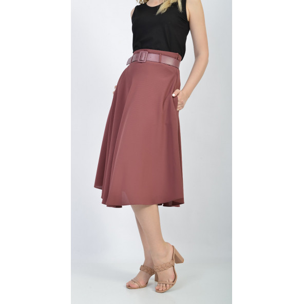 SORALLİNEKADIN KLOŞ ETEK 780 ETAMİN DESEN GÜL - 4