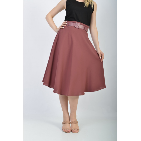 SORALLİNEKADIN KLOŞ ETEK 780 ETAMİN DESEN GÜL - 5