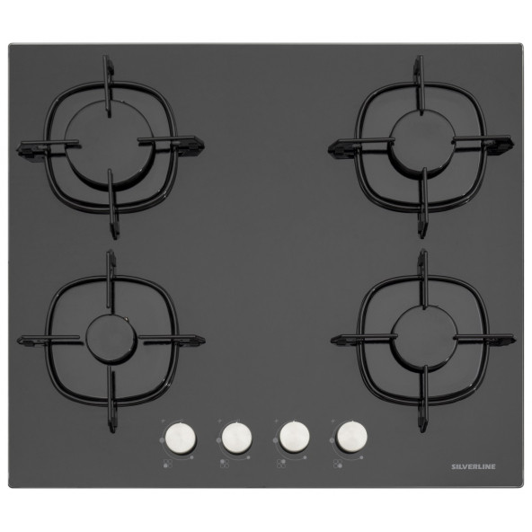 Silverline CS5436B01 Siyah cam ankastre ocak