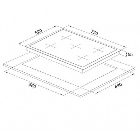 Silverline CS5426W01 Beyaz Cam Ankastre Ocak 9 Kademeli ısı ayarı - 3