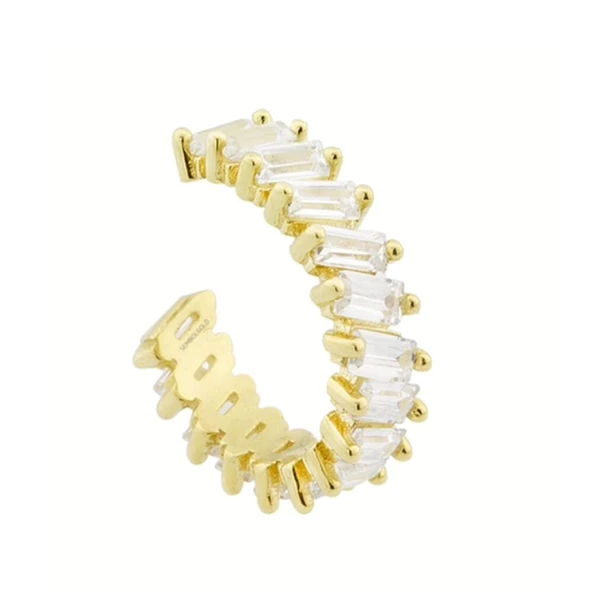 Altın Kıkırdak Küpe 14 Ayar Earcuff Baget Taşlı - 2