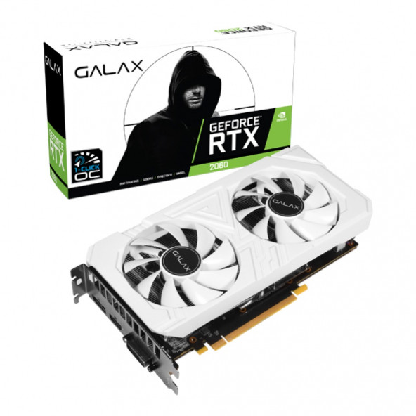 Galax GeForce RTX2060 EX WHITE 6GB 1 Click OC 192Bit GDDR6 Ekran Kartı 26NRL7HPY3EW