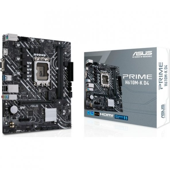Asus PRIME H610M-K D4 H610 3200 MHz DDR4 LGA1700 mATX Anakart - Resim 2
