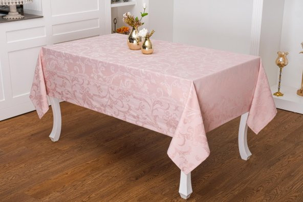 Finezza İpek Lüx Jakar Polycotton Kumaş Pudra Masa Örtüsü 160x220 cm - 1073