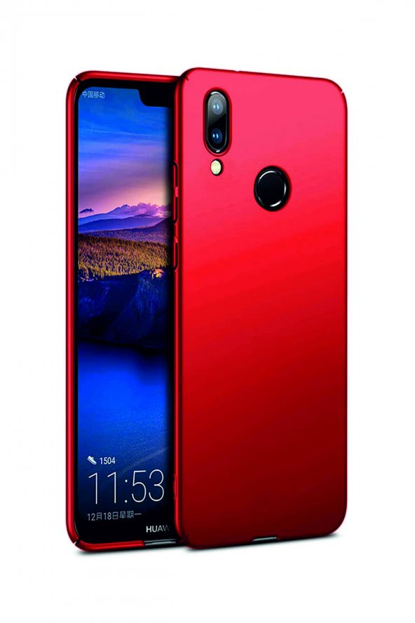 Huawei P20 Lite Kırmızı Silikon Rubber Kılıf Arka Kapak