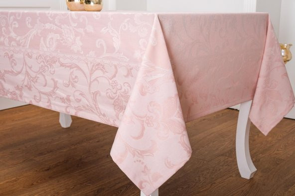 Finezza İpek Lüx Jakar Polycotton Kumaş Pudra Masa Örtüsü 160x350 cm - 1074 - 3