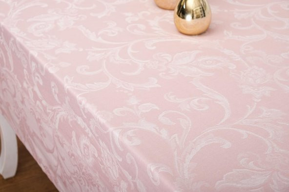 Finezza İpek Lüx Jakar Polycotton Kumaş Pudra Masa Örtüsü 160x350 cm - 1074 - 4