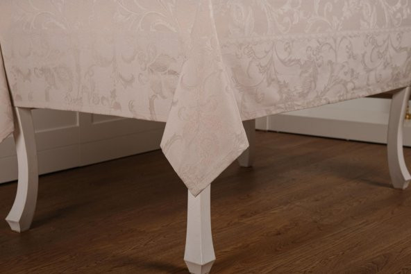 Finezza İpek Lüx Jakar Polycotton Kumaş Taş Masa Örtüsü 160x350 cm - 1075 - Resim 3