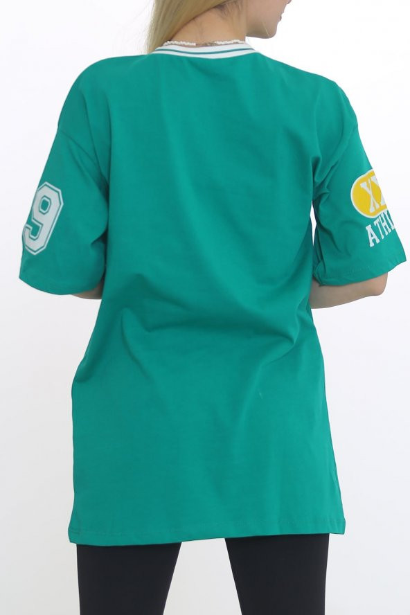 Baskılı Unisex Tişört Yeşil - 2223.336. - 4