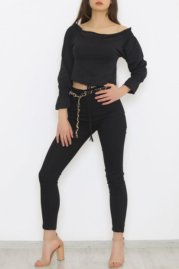 Omuz Gipeli Bluz Siyah - 8884.224. - 2