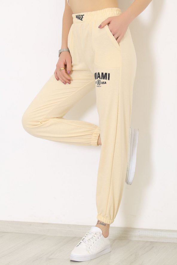 Paça Lastikli Eşofman Altı Krem - 9208.1254. - 5
