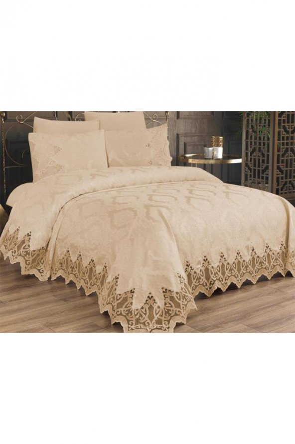 Çeyiz Diyarı Bellisimo Çift Kişilik Pike Takımı Bej - 3