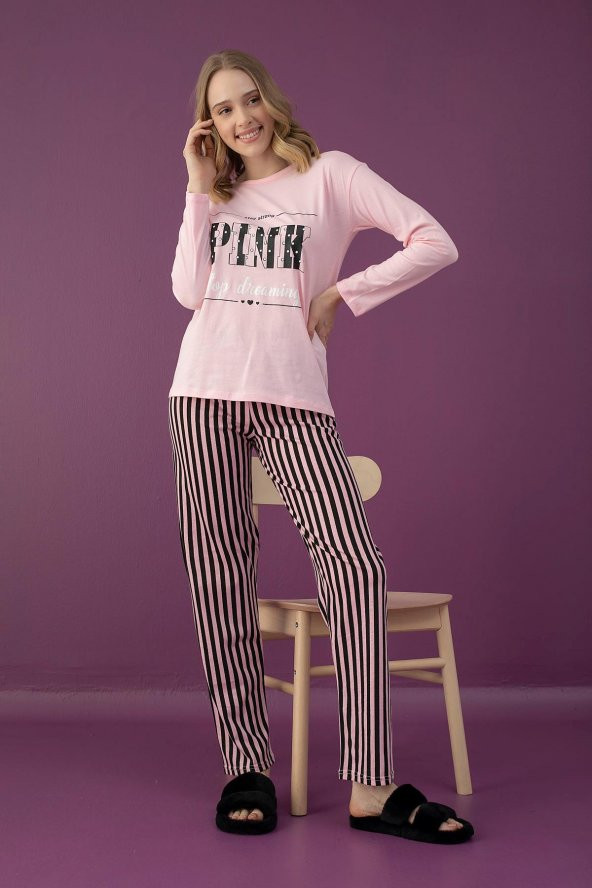 Bayan Pink Pijama Takımı (2901-7)