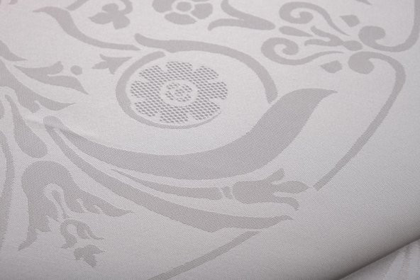 Finezza Mona Lüx Jakar Bambu Kumaş Gri Masa Örtüsü  Dikdörtgen 160x220 cm - 1081 - 4