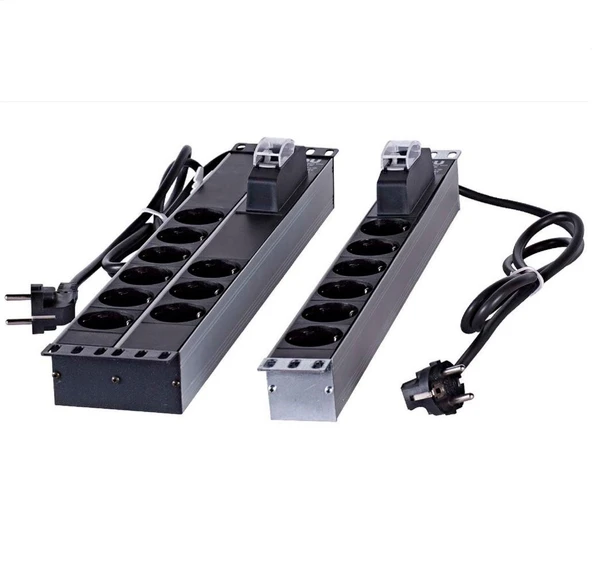 ULUSAL ULS6LI 6lı Sigortalı Alüminyum Grup Priz Rack Kabinet Aksamı