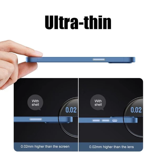 İphone 13 Pro Max 0,2 mm Buzlu Ultra ince Yumuşak Silikon Kamera Korumalı Slim Kılıf - Resim 8