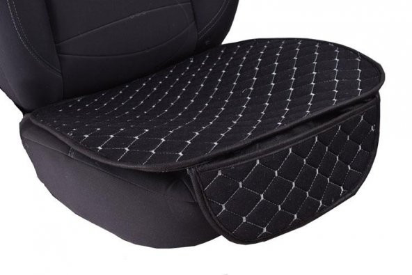 Kustulli Universal 3lü Terletmez Kaymaz Oto Koltuk Kapitone Minder Siyah/Gri K0590 - 2