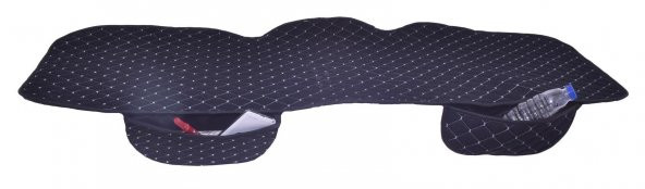 Kustulli Universal 3lü Terletmez Kaymaz Oto Koltuk Kapitone Minder Siyah/Gri K0590 - 3