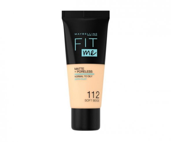 Maybelline Fit Me Matte+Poreless Fondöten NO:112 Soft Beige