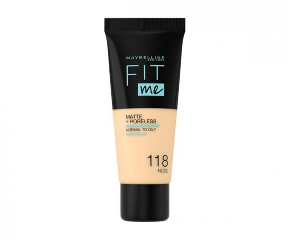 Maybelline  Fit Me Matte+Poreless Fondöten - 118 Nude