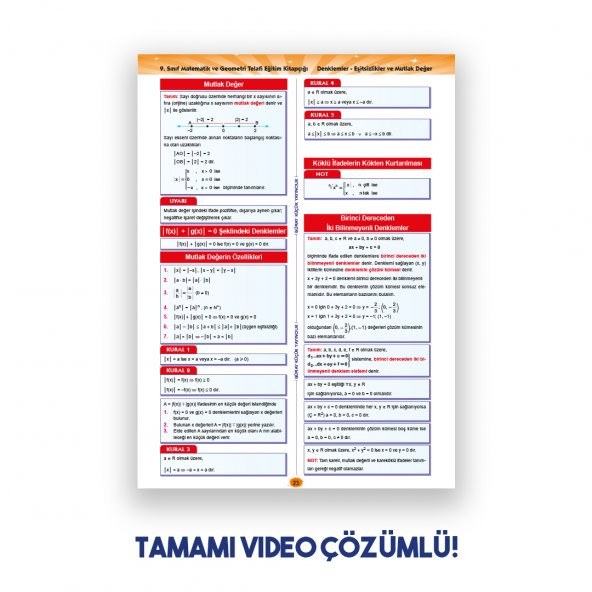 Gür Yayınları 9-10-11.SINIF SÜPER TEKRAR SETİ - MATEMATİK&GEOMETRİ - 3
