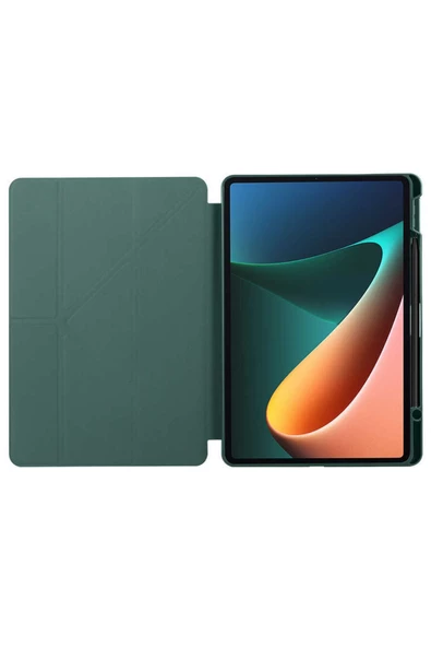 Xiaomi Mi Pad 5 Kalemlikli Standlı Katlanabilir Tablet Kılıfı - 12