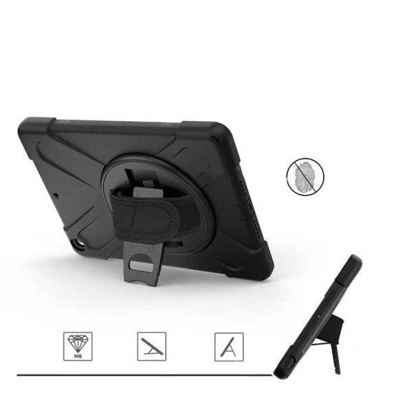 Apple iPad 10.2 8.Nesil Defender Zırh Tablet Kılıfı Askı& Standlı - Resim 12