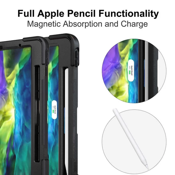 Apple iPad Pro 11 2020 2.Nesil Defender Zırh Tablet Kılıfı Askılı - Resim 8