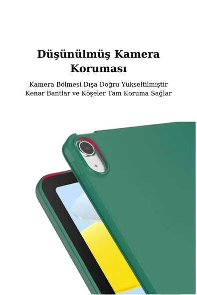 Apple iPad Air 10.9 2020 Fuchsia Tri Folding Kalemlikli Kılıf Smart Standlı - Resim 10