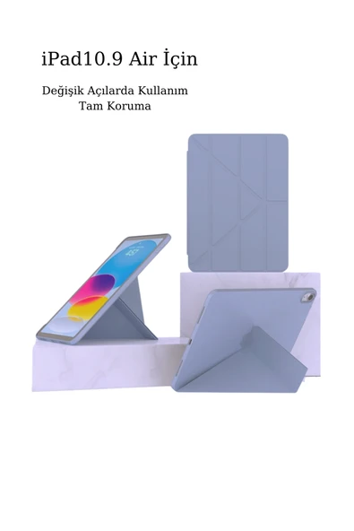 Apple iPad Air 10.9 2020 Fuchsia Tri Folding Kalemlikli Kılıf Smart Standlı - Resim 8