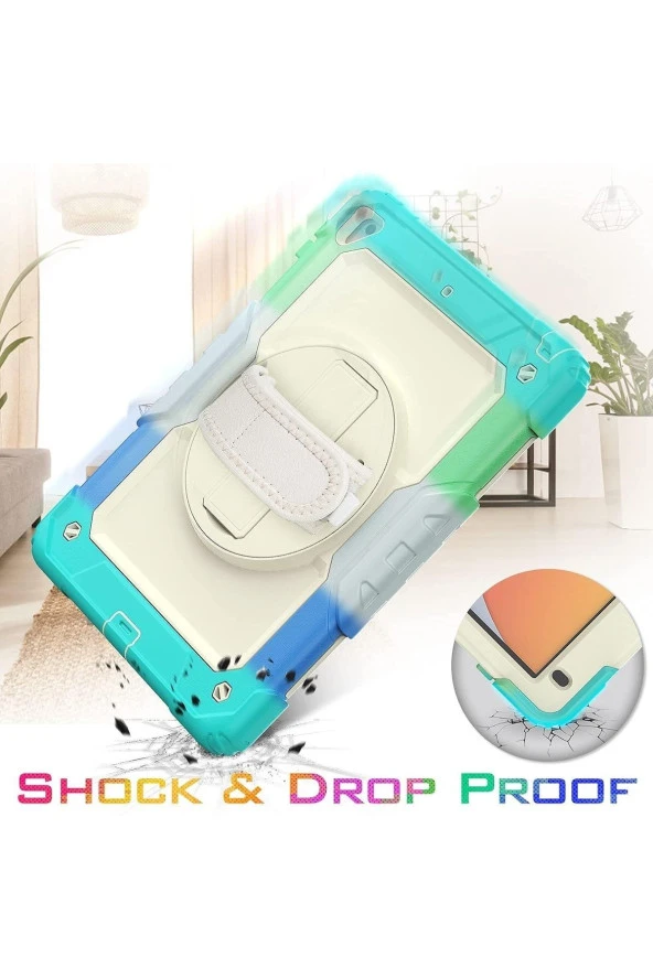 Apple iPad Pro 9.7 (2016) Uyumlu Gökkuşağı Strap Tablet Kılıfı - Resim 10