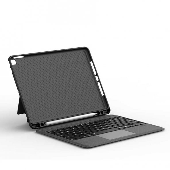 iPad 10.2 2021 (9.Nesil) Fuchsia Mag Touch Klavyeli Standlı Kılıf - 5