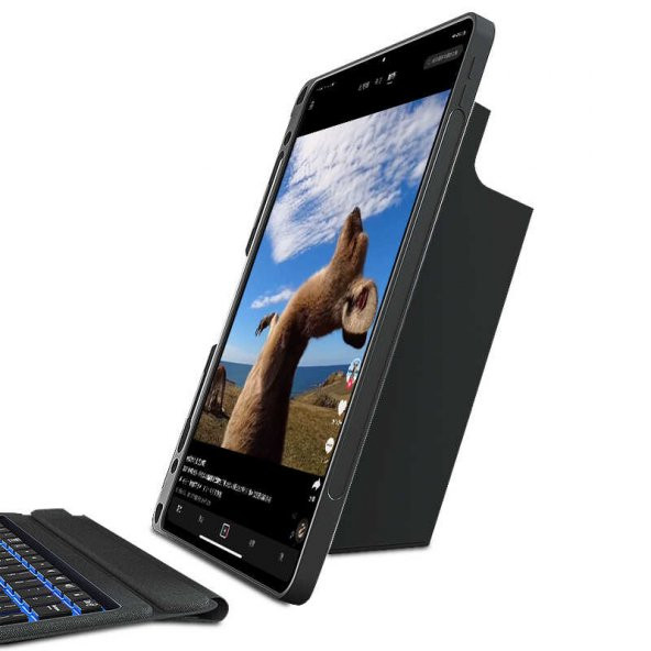 Apple iPad Pro 10.5 7.Nesil Fuchsia Mag Touch Klavyeli Standlı Kılıf - 12