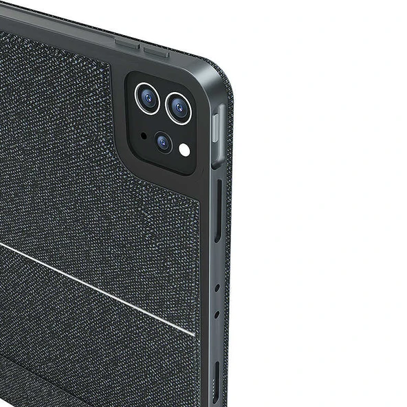 iPad Air 10.9 2020 4.Nesil Fuchsia Touch Pad Klavyeli Standlı Kılıf - Resim 12