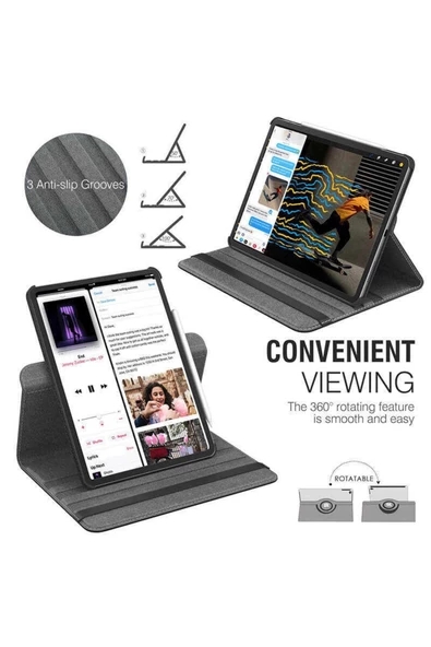 Xiaomi Mi Pad 5 Uyumlu Fuchsia Dönebilen Standlı Kılıf - 12