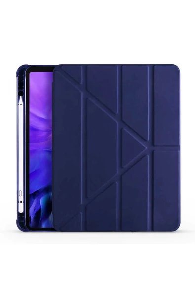 iPad Pro 12.9 2021 5.Nesil Kalemlikli Standlı Katlanabilir Kılıf - 8
