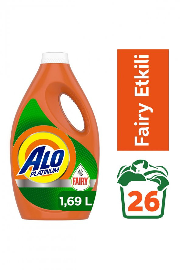 Alo Platinum Fairy Etkili Sıvı Çamaşır Detarjanı 26 Yıkama 1690 ML