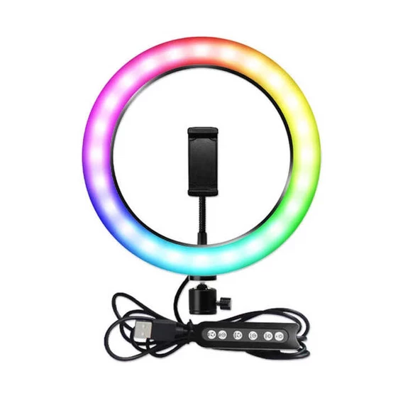 Fuchsia RGB MJ-33 Işıklı Telefon Tutucu Ring Light