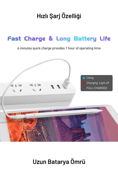 Dijital Teknik Çizim Kalemi Kapasitif Kalem Ince Noktalı Stilist Kalem - Resim 5