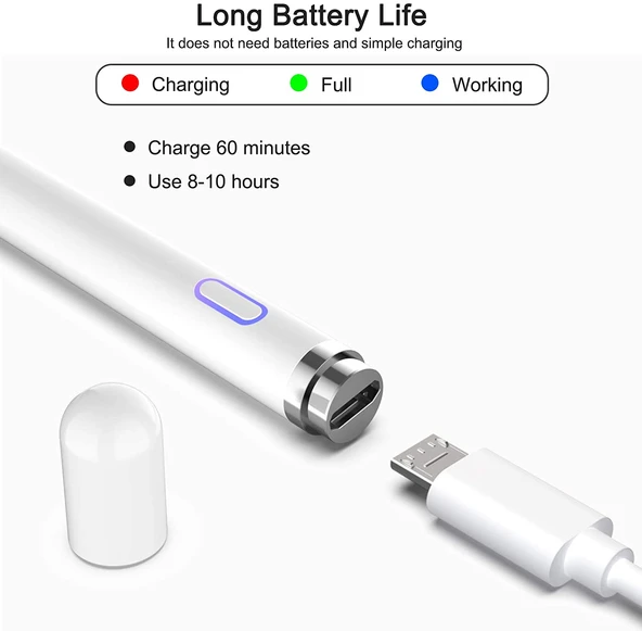 Dijital Teknik Çizim Kalemi Kapasitif Kalem İnce Noktalı Stilist Kalem - Resim 4