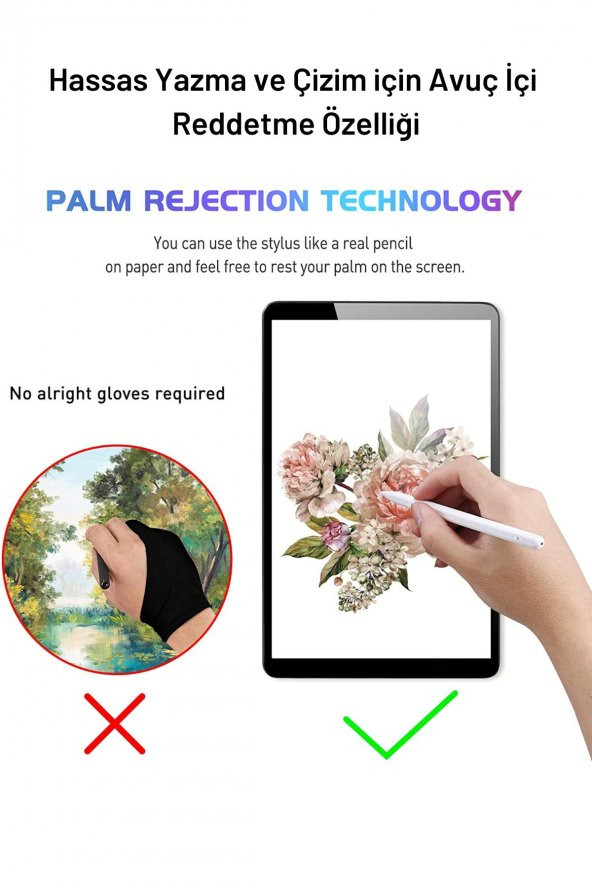 Apple iPad Pen Palm Rejection Teknolojisi Stylus Dokunmatik Kalem - 8