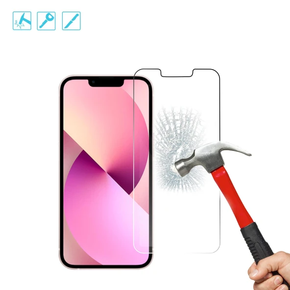 Apple iPhone 13 Pro Fuchsia EKS Tamperli Cam Ekran Koruyucu - Resim 2